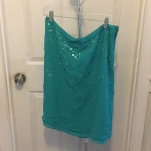 Teal sequin skirt